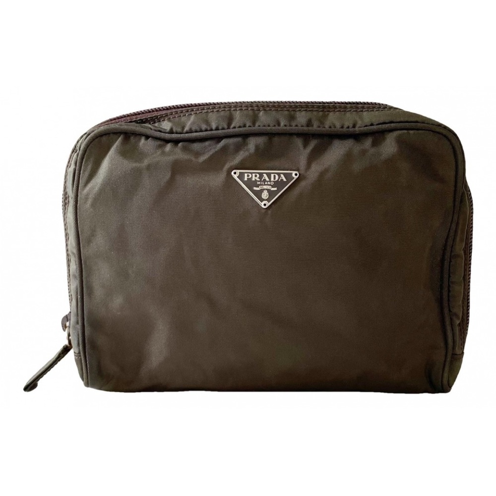Prada Brown Nylon Cosmetic Pouch